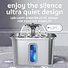 Veken Innovation Award Winner Stainless Steel Cat Water Fountain, 108oz/3.2L Automatic Pet Fountain Dog Water Dispenser with 3 Replacement Filters & Silicone Mat for Cats, Dogs, Multiple Pets (Silver) #3