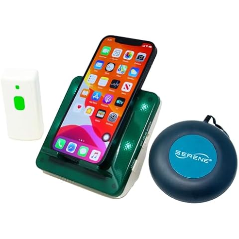 Serene Innovations Cell Phone Ringer Amplifier & Wireless Doorbell with Bed Shaker - External Ringer for Cell Phone with LED Flasher - Cell Phone Amplifier Speaker & Landline Ring Detection Cover