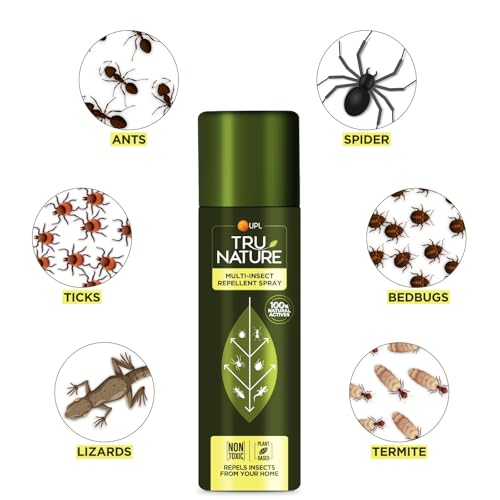 Image of Tru Nature Herbal Multi-Insect Repellent Spray - 200 ML | Works on Bed Bugs, Ants, Termite,Ticks, Spider and Lizards | 100% Plant Based, Chemical Free | For Home, Office & Garden | No Kill, Only repel