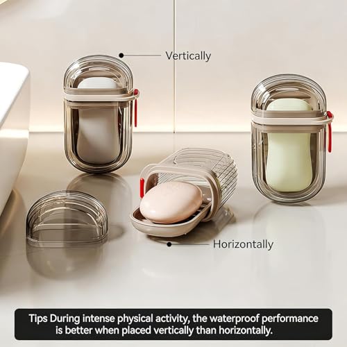 Image of Travel Soap Box - Plastic Transparent Waterproof Portable Soap Dish Box for Travel, Camping & Outdoor, Leakproof Soap Box Case with Lid Draining Soap Bar Holder Dish Container (1, Travel Soap Box)