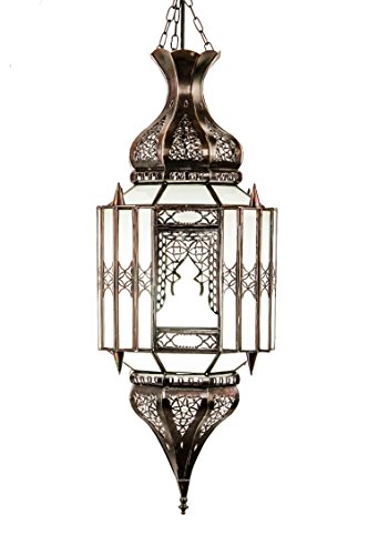 Orientalische Lampe Pendelleuchte Weiß Aariz 60cm E27 Lampenfassung | Marokkanische Design Hängeleuchte Leuchte aus… – Bild 8