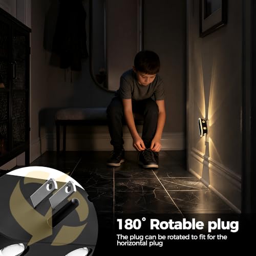 Image of Briignite Night Light 4 Pack 3000K Night Lights Plug into Wall Projector | Night Light Projector, Plug in Night Light, 3 Brightness Adjustable, Dusk to Dawn Sensor, Nightlight for Bathroom, Home Decor