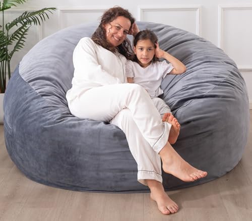 WhatsBedding 3 ft Bean Bag Chair for Adults/Kids，Large Bean Bag Chairs with Fillings，Memory Foam...
