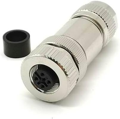 Miniatura 7 de Elecbee 5 unids Profibus M12 A Código Campo Cable Conector 4 Pin hembra Asamblea Enchufe Shiled para 22AWG 0.34mm Cable