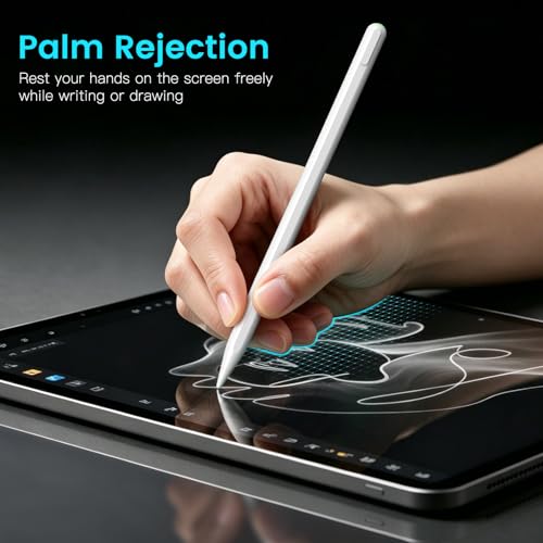 Image of Stylus Pen for iPad (2018-2026), 6 Mins Charge for 10H Use, 35H Ultra Long Battery, Tilt & Palm Rejection, Magnetic Pencil for iPad A16 /11 /10 /9 /8 /7 /6th,Pro11 /12.9 inch /13 inch M4,Air3 /4 /5 /M2 /M3,Mini7 /6 /5
