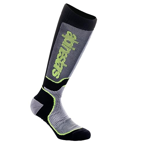 Alpinestars YOUTH MX PLUS SOCKS, BLACK GRAY YELLOW FLUO, M/L