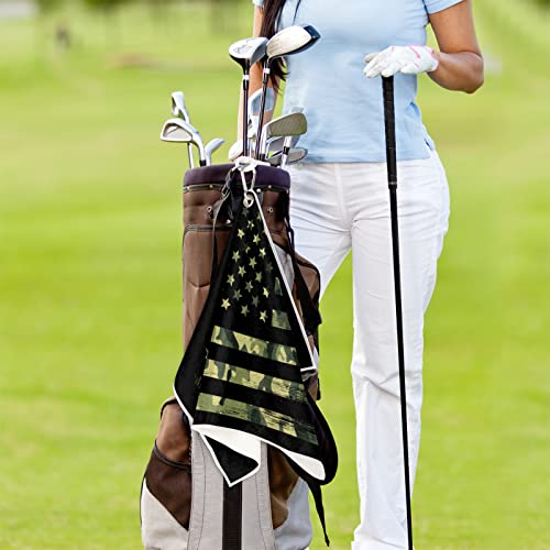 Pardick Golf Towel For Men Women Camouflage Usa Flag, Golf Towels For Golf Bags With Clip, Microfiber Fabric Clean Golf Balls Accessories, Great Funny Gifts For Golf Club Fan 24 X 15In #TOP6