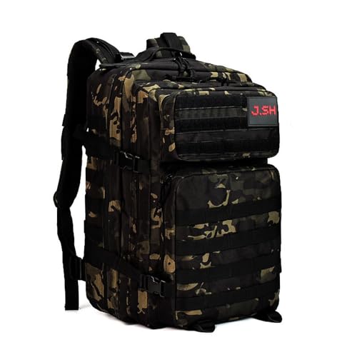 J.SH Travel carrier for women, 45L travel backpack for men, travel bag, gym bag, gym carrier for men and women, made to last (Camo Black)