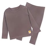 organicboom Smile Toddler Certified 100% Organic Cotton Tee and Pant 2-Piece PJ Set for Girls Boys (