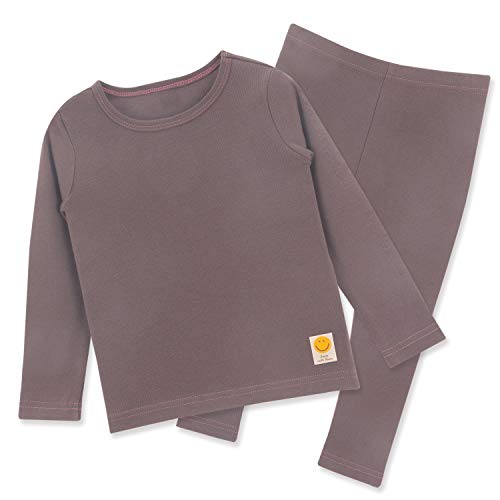 Organicboom Smile Toddler Certified 100% Organic Cotton Tee And Pant 2-Piece Pj Set For Girls Boys (Cocoa, 100(18-24M)) #TOP17