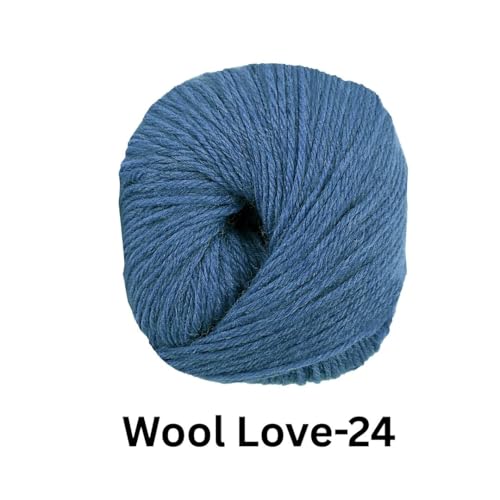 Image of VCR Prussion Blue Yarn, 25 Grams Hank, 85 Meters Length, 100% Merino Wool, Pack of 1, Shrink-Resistant Soft, Warm and Premium Wool Yarn for Knitting, Crochet and Craft Projects