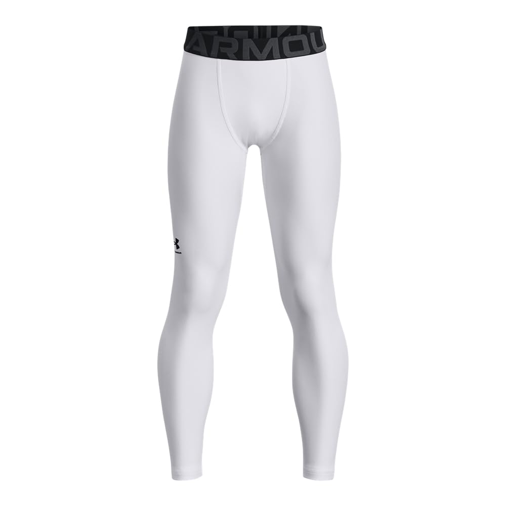 Under Armour Boys HeatGear�� Leggings White 9-10 Years