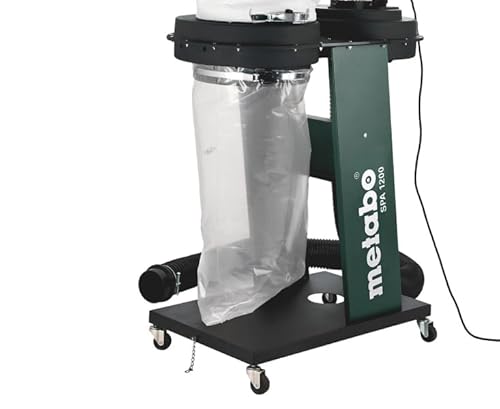 metabo Späneabsauganlage SPA 1200-550 W, 65 L Spänesack, 100 mm Schlauchanschluss - Staubklasse L, Kippsicher, Integrierte Erdung, Mobil auf Rollen - Ideal für Holzbearbeitungsmaschinen