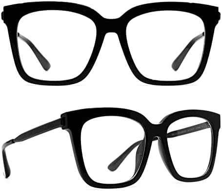 DIFF Eyewear Bella Oversized Black Designer Blue Light Blocking Glasses for Women