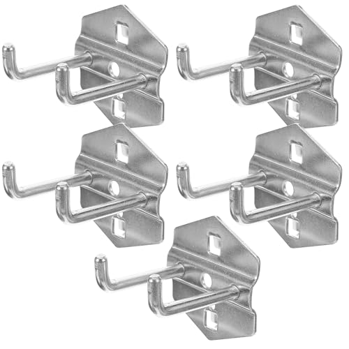 Genérico Ganchos Metálicos Para Panel Perforado 50 Mm Resistente Acero Para Colgar Herramientas Taller y Garaje 5 Piezas Uso Doméstico y Profesional