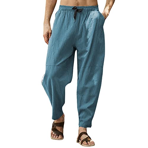 Pantalon de plage homme en coton lin idéal pour les vacances d'été