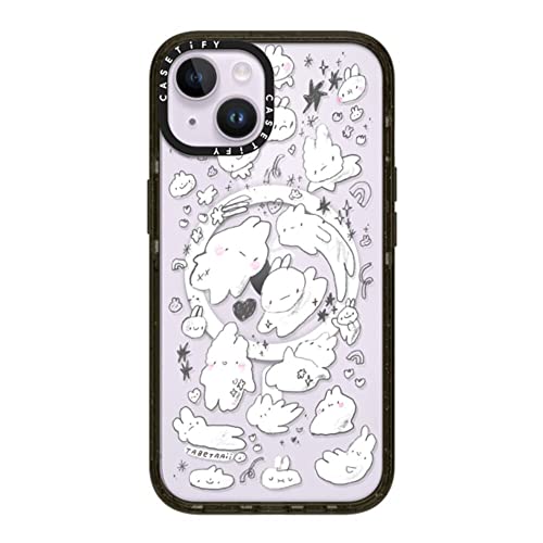 Coque iPhone 14 MagSafe CASETiFY noir brillant Just Some Buns