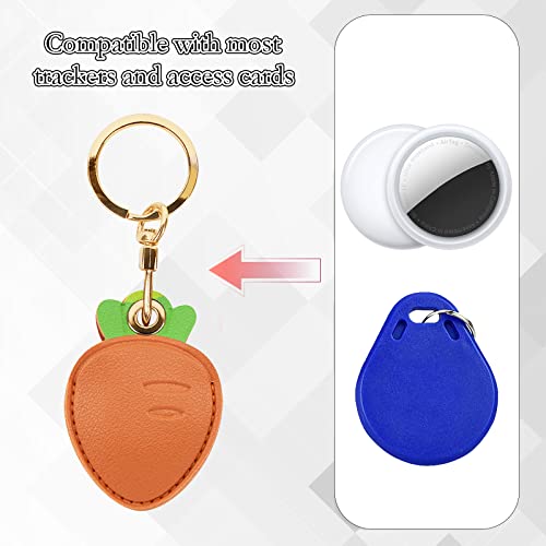 Image of Leather Keychain Case Holder Compatible with Apple AirTag, GPS Airtag Keychain Finder Tracker with Key Ring, Anti-Scratch Protective Air Tag Cover | Leather