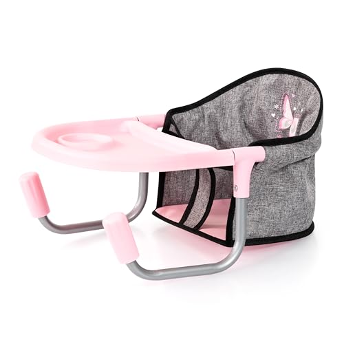 65933AA Seggiolino per bambole con vassoio integrato egolabile in base alle dimensioni del piano del tavolo per fino a 0,46 mt. da