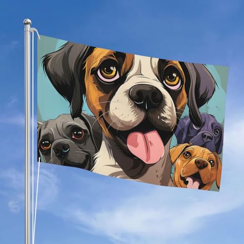 Drapeaux extérieurs résistants au vent en polyester 200D double face avec œillets 122x183cm
