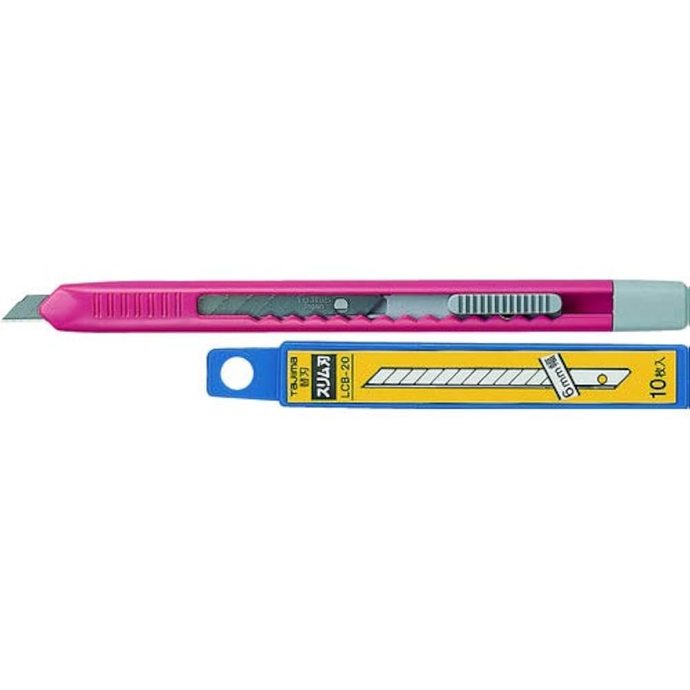 タジマ　カッターナイフ スリム　ＬＣ－２００　赤色　５本組 タジマ カッターナイフ スリム LC－200 赤色 5本組