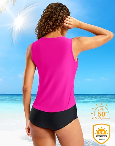 Image of G Gradual Tankini Tops for Women High Neck Swimsuits Swim Top Modest Bathing Suit Swimwear Tank Top only No Bottom