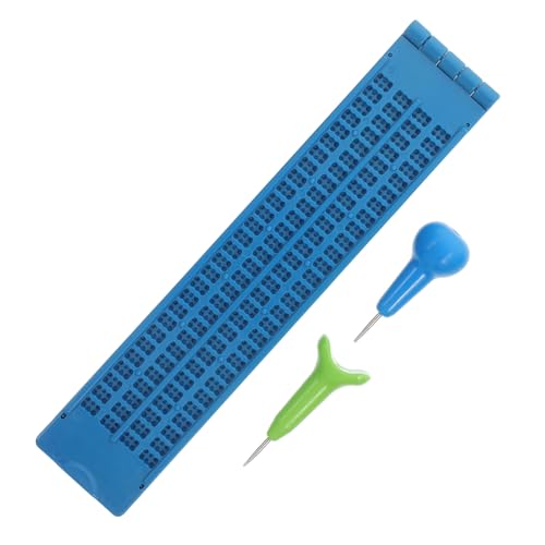 GOOHOCHY 書く ボード ボード ゲーム 用 大人 学ぶ 点字 初心者用 補助 用 道路 ボード 点字 書く ボード 点字 道具 ブルー ステン