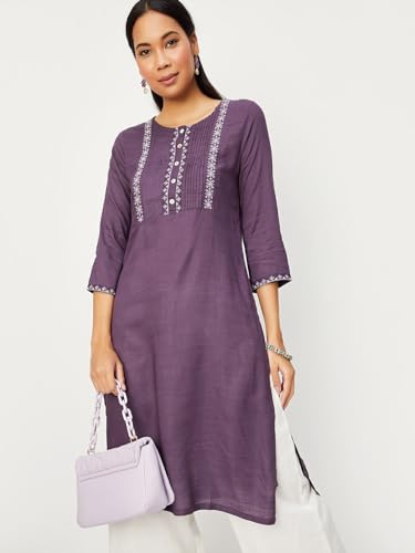 Image of Max Women's Rayon Regular Fit A Line Kurta