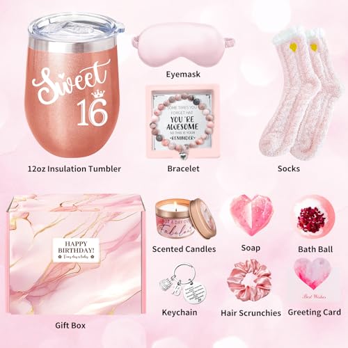 RichMoho 16th Birthday Gifts for Girls 16 Year Old Best Birthday Gift Ideas for Girls Present for Friends Daughter Granddaughter Niece Sister