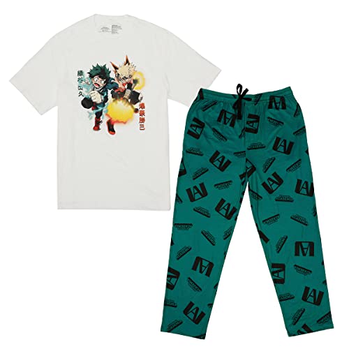 Bioworld My Hero Academia Deku & Bakugo Men's Sleep Set