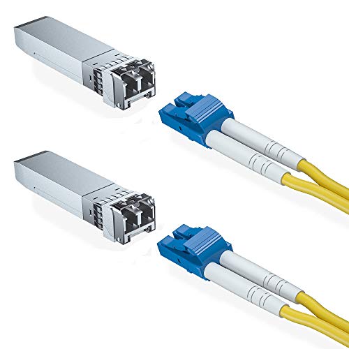 Image of H!Fiber 10GBase-LR Fiber SFP+ Transceiver, 10Gb Single Mode SFP+ LC Module, for Cisco SFP-10G-LR, Ubiquiti UF-SM-10G, UniFi, Mikrotik, Netgear,D-Link,TP-Link, (SMF,1310nm,10km,DDM) 2 Pack