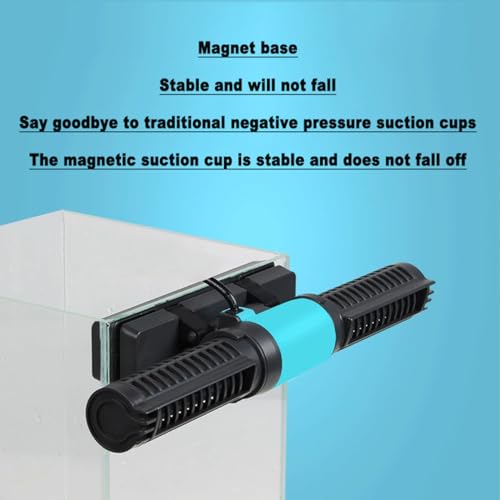 Generador de olas para acuarios, cabezal de potencia CC magnético de 25 W con controlador de pantalla LED, bomba de flujo cruzado con ajuste de 4 niveles para acuarios de arrecife de agua dulce y ma