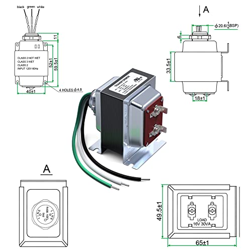 Doorbell Transformer,16V 30Va Comptible With Ring Pro Nest Hello Hardwired Door Chime Transformer-Ul Certified #TOP4