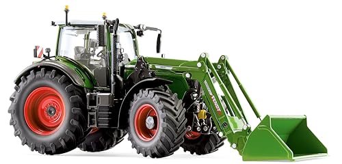 WIKING 077869 Fendt 724 Vario - Tractor con carga frontal Cargo 6.100, 1:32, metal/plástico, a partir de 14 años, muchas funciones, ruedas intercambiables, sistema de cambio de carga frontal, incluye