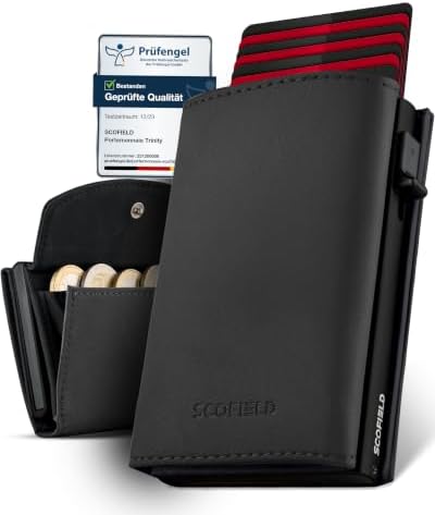 SF SCOFIELD Smart Wallet mit Magnetverschluss | Portmonee Herren für 11-12 Karten | Card Holder RFID Schutz | Portemonnaie | Wallets for Men | Kreditkartenetui | Slim Wallet | Kart