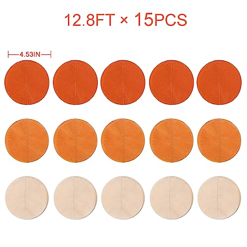 Image of 192 Ft Orange Party Decorations Ombre Orange Big Circle Dots Backdrop Streamer Tissue Paper Polka Dots Hanging Garland for Birthday Engagement Wedding Fall Autumn Harvest Thanksgiving Party Supplies