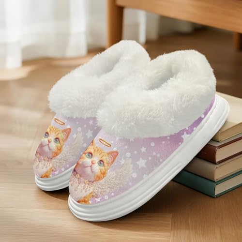 Warm Fuzzy House Slippers for Women Comfy Polar Edge Indoor Outdoor Slippers with Non-slip Soles Size5-143