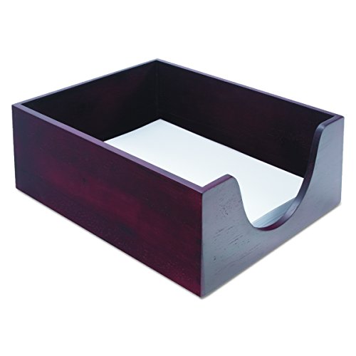 Carver Double Deep Wood Desk Tray, Letter Size, 13.25 x 11 x 5.25 Inches, Mahogany Finish (CW08213) - Thumbnail 3