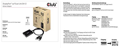 Club3d CAC-1010 Adattatore DisplayPort a Dvi-D Active Dual 4K 30hz - 6