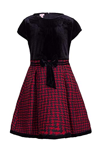 Robe fille noir uni 12 ans à motif mini-hahnentrittdesign tendance