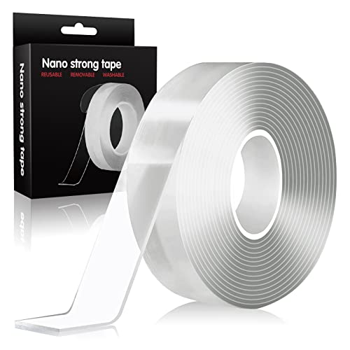 3M Doppelseitiges Klebeband Transparent Extra Stark, Ablösbar Nano Doppelseitig Tape, Spurlos Wiederverwendbares Beidseitiges Klebeband (3cm x 2mm/3Meter) Cover