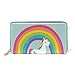 Produktbild GIGIJY Schöne Geldbörse mit Regenbogen-Einhorn, mehrere Kreditkartenfächer, Tasche für Frauen, echtes Leder, mit Reißverschluss