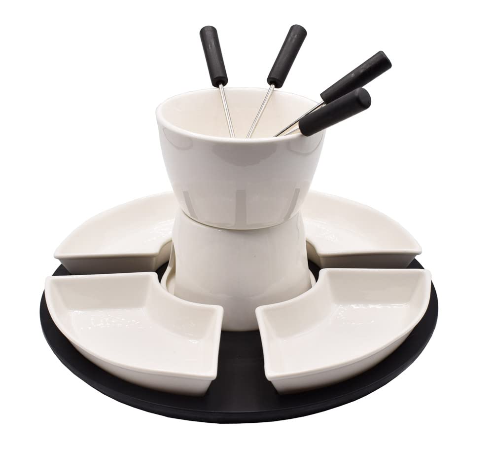 Fondueset aus Keramik 11 teilig