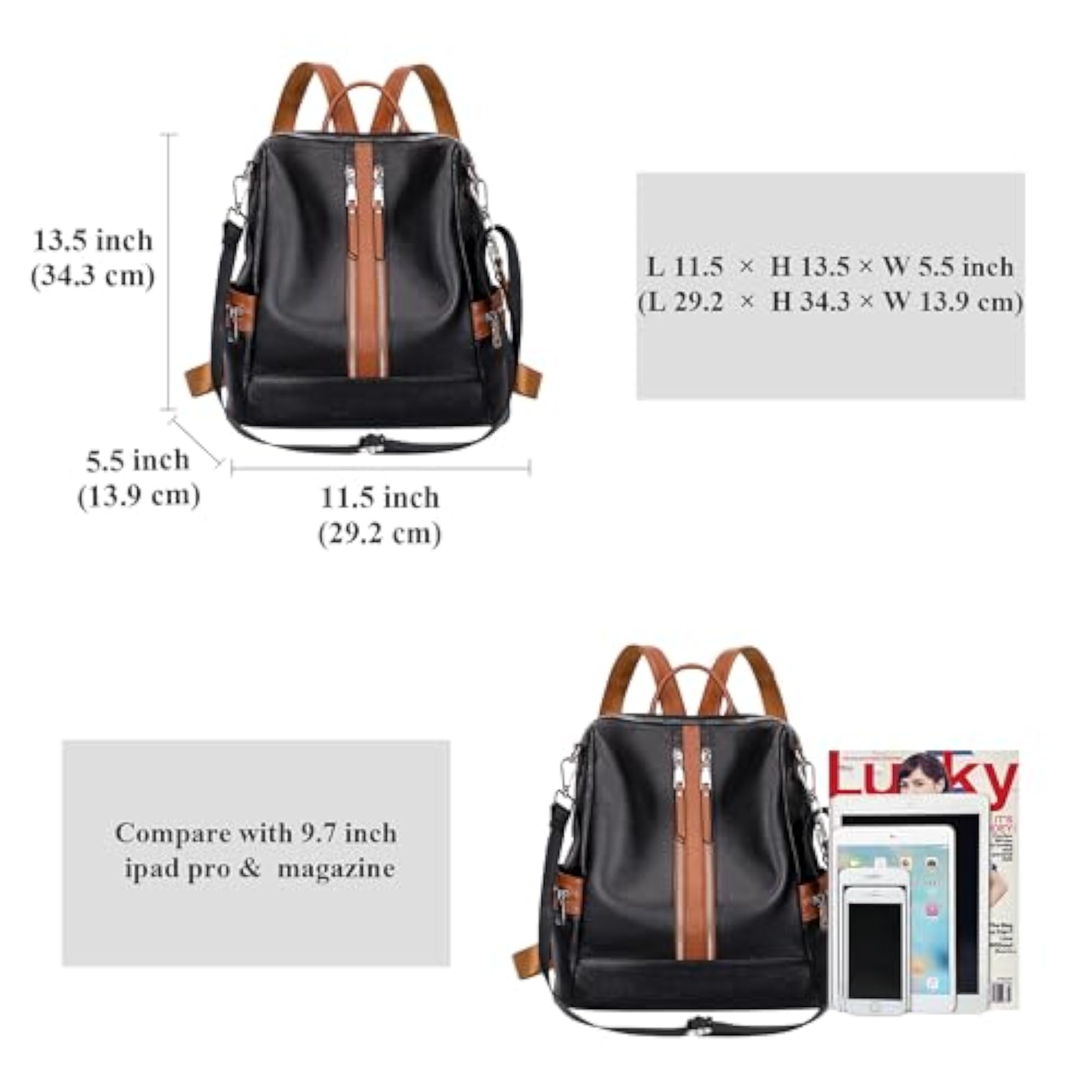 Women's Genuine Leather Versatile Shoulder Backpack