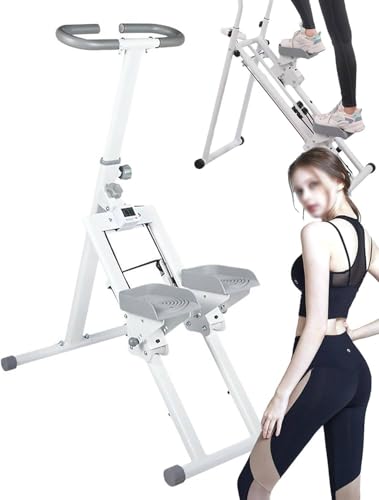 JMOZHCD Escalador Vertical para Ejercicio de Gimnasio en casa, máquina de Escalada de montaña Plegable, Paso de Fitness con Pedales de Manillar Ajustables Cardio