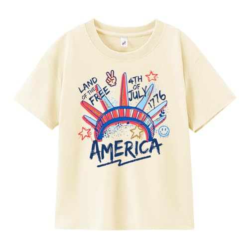 Image of Boys Constitution Day 250 Anniversary USA Shirt Independence Shirt 3-8T | for Kids Boys Girls Toddlers 3T-8T, 4th of July Dinos Flag Patriotic Tee, Independence Day