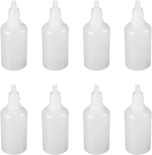 Othmro Botellas cuentagotas de plástico de ojo de laboratorio de polietileno de 1 oz, 50 piezas, gotero líquido exprimible de 1.0 fl oz boca fina a