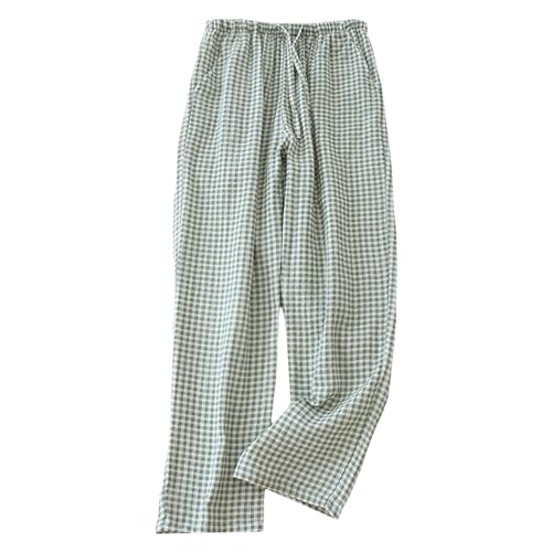 Pantalon de pyjama à carreaux pour femme ample quatre saisons