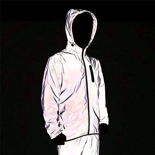 Jaqueta Com Capuz para Ciclismo, Alta Praticidade Revestimento Totalmente Refletivo para Ciclismo Co