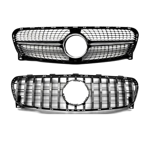 Grille avant diamant argent pour Benz GLA X156 2017-2019 calandre de pare-chocs GT Style